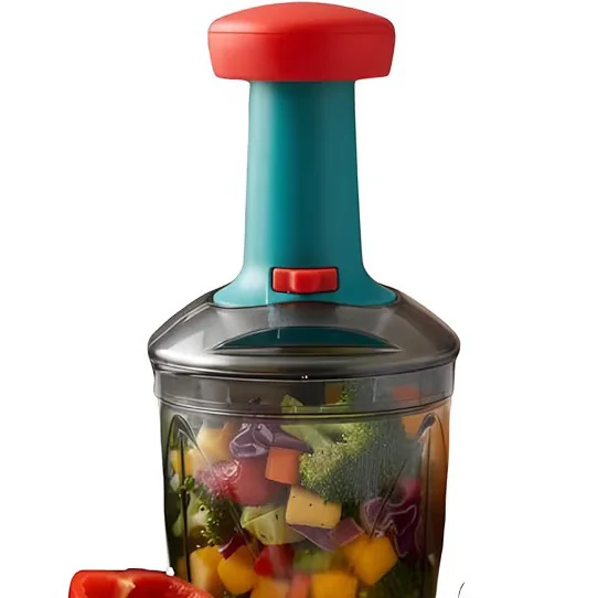 Push chopper 1100ml  | 6 Stainless Steel Blades | Heavy Duty Hand Press Onion & Food Cutter for Kitchen | Large manual handpress vegetable chopper